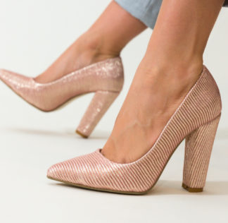 Comanda online Pantofi Gabono Roz cu toc eleganti.