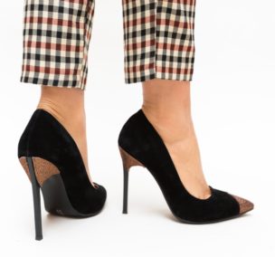 Comanda online Pantofi Hamo Negri cu toc eleganti.