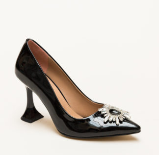 Comanda online Pantofi Leila Negri cu toc eleganti.