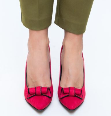 Comanda online Pantofi Manel Rosii cu toc eleganti.