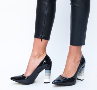 Comanda online Pantofi Mosor Negri cu toc eleganti.