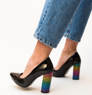 Comanda online Pantofi Rosalind Negri cu toc eleganti.