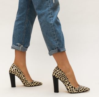 Comanda online Pantofi Sohali Leopard cu toc eleganti.