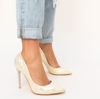 Pantofi dama inalti aurii ieftini stiletto cu toc de 10.5 cm Sovie