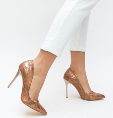 Comanda online Pantofi Sovie Roz cu toc eleganti.
