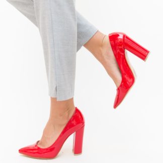 Comanda online Pantofi Zoven Rosii cu toc eleganti.