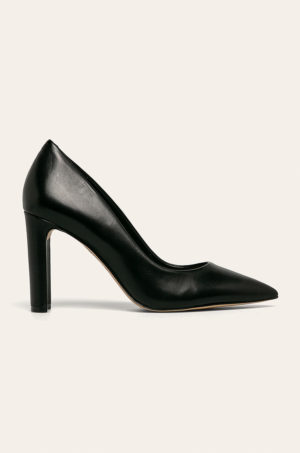 Pantofi negri trendy Aldo din piele naturala cu tocul gros inalt de 9cm pentru tinute de zi sau seara