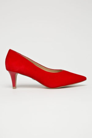 Pantofi de dama comozi si usori rosii de ocazie Caprice Pumps din sintetic si piele naturala cu toc subtire