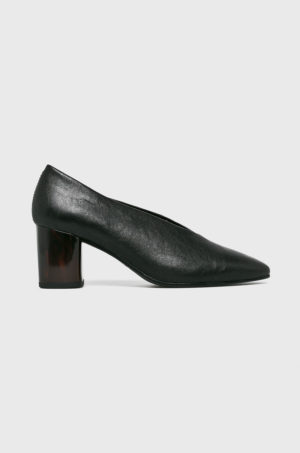 Pantofi trendy negri Vagabond – Pumps fabricati din piele intoarsa cu toc gros si talpa stabila