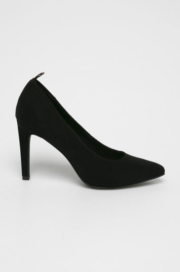 Pantofi de ocazie negri eleganti cu toc subtire de 10 cm Marco Tozzi