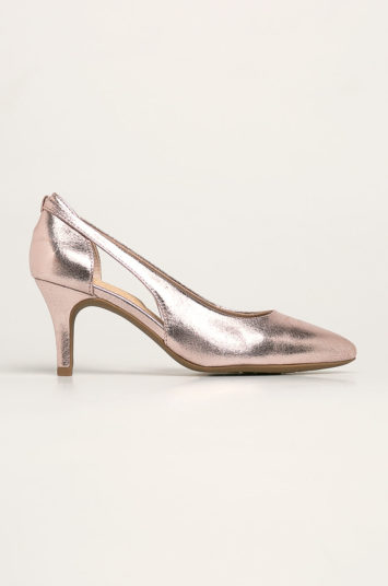 Pantofi de nunta roz eleganti cu toc mediu de 7 cm Marco Tozzi