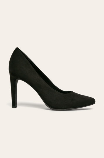 Pantofi stiletto negri eleganti cu toc inalt de 8 cm Marco Tozzi