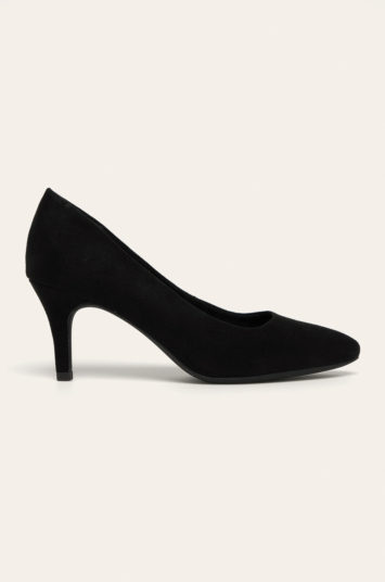 Pantofi dama de ocazie negri eleganti cu toc mediu de 7.5 cm Marco Tozzi