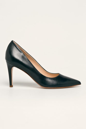 Pantofi dama stiletto bleumarin Solo Femme cu toc inalt si varful ascutit