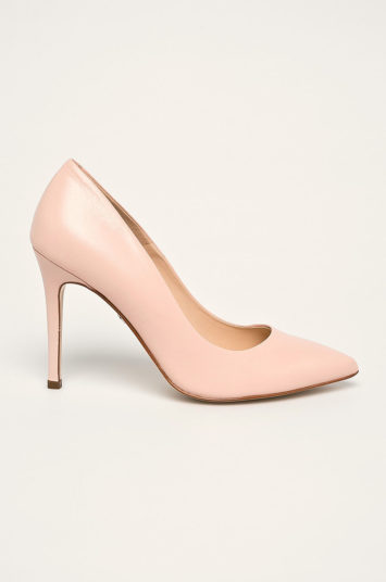 Pantofi de ocazie roz pudra cu toc stiletto Solo Femme de piele naturala
