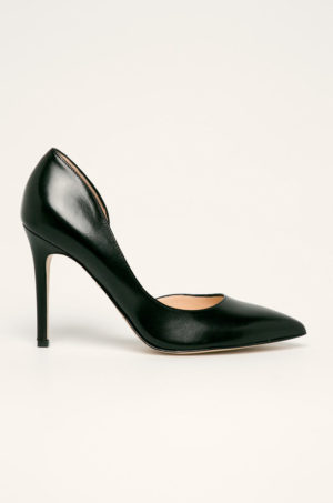 Pantofi inalti negri Solo Femme din piele naturala model cochet stiletto cu toc subtire de 7cm
