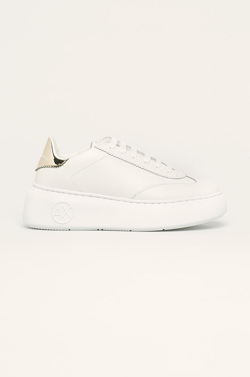 Pantofi sport Armani Exchange dama albi cu talpa din guma