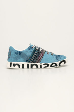 Pantofi de dama Desigual sport albastri din material textil cu sireturi si talpa din guma