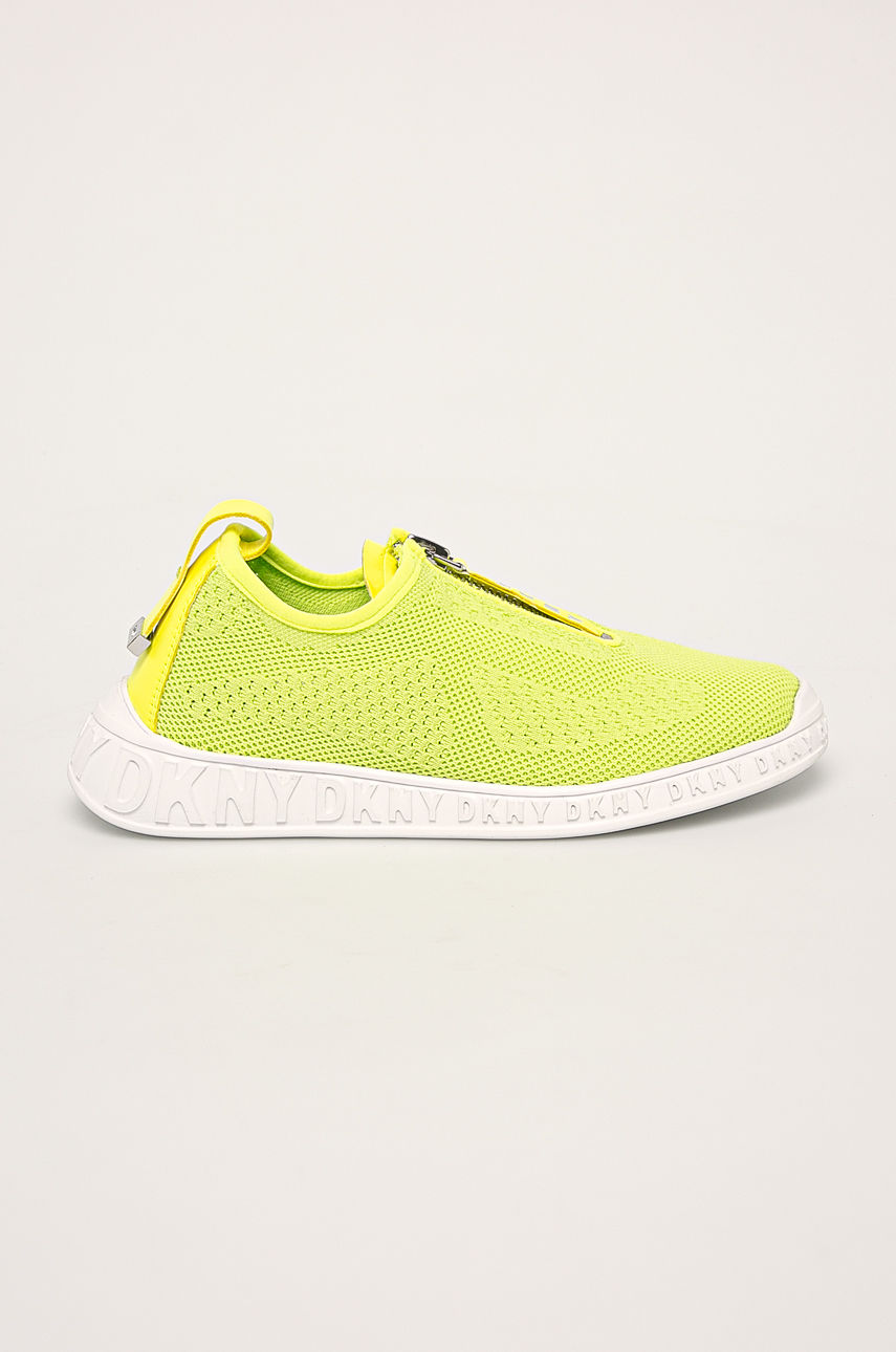 Pantofi galben neon sport Dkny slip on cu talpa groasa pentru femei