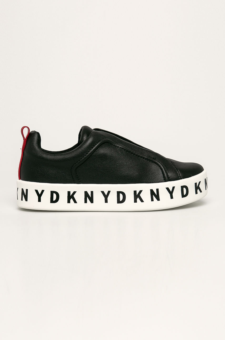 Pantofi sport Dkny negri de piele naturala pentru tinute comode de zi
