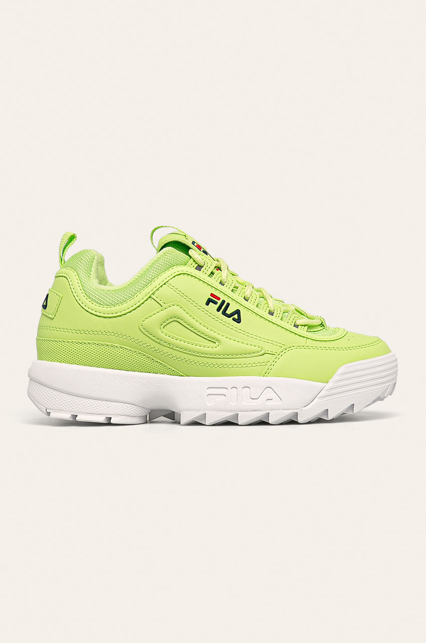 Pantofi dama sport verde neon originali Fila Disruptor Logo Low cu talpa de guma