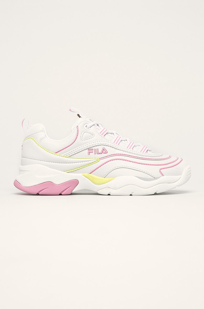 Pantofi sport Fila Ray Lines wmn alb cu linii roz pentru alergare