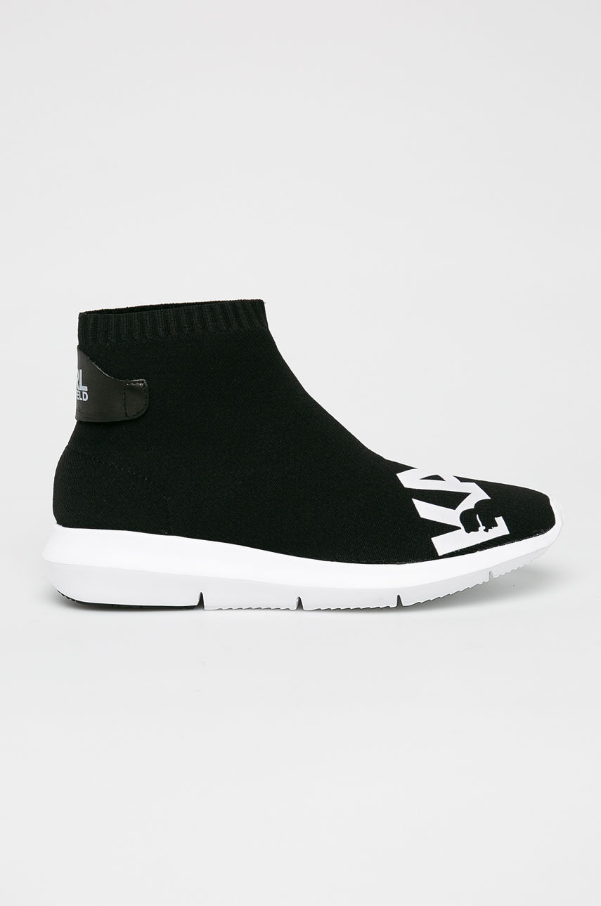 Pantofi sport Karl Lagerfeld slip on negru cu talpa sculptata