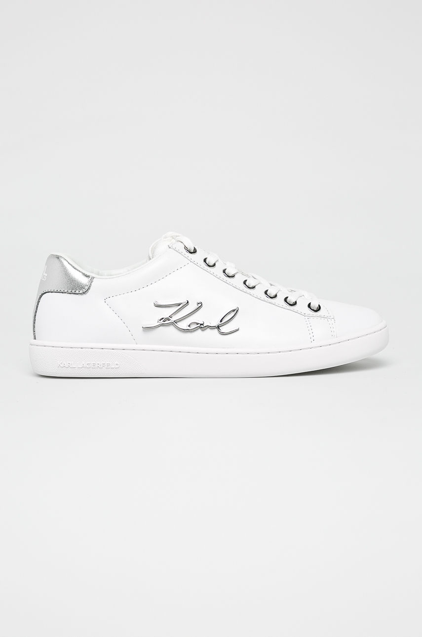 Pantofi sport dama albi de firma Karl Lagerfeld cu talpa comoda