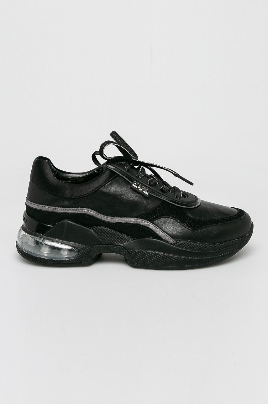Pantofi sport dama negri de firma Karl Lagerfeld cu sireturi si talpa confortabila