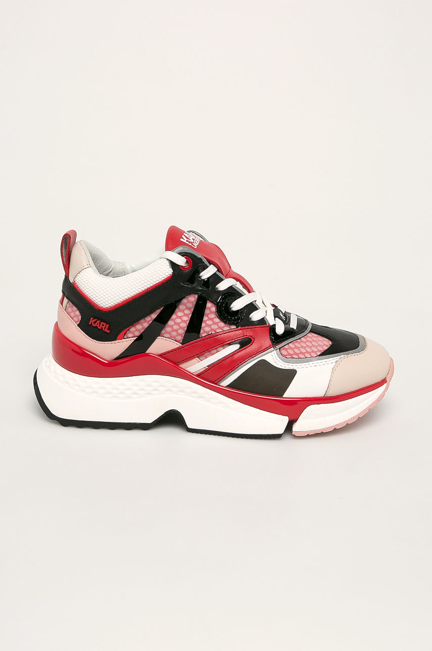 Pantofi sport dama rosii originali Karl Lagerfeld cu sireturi