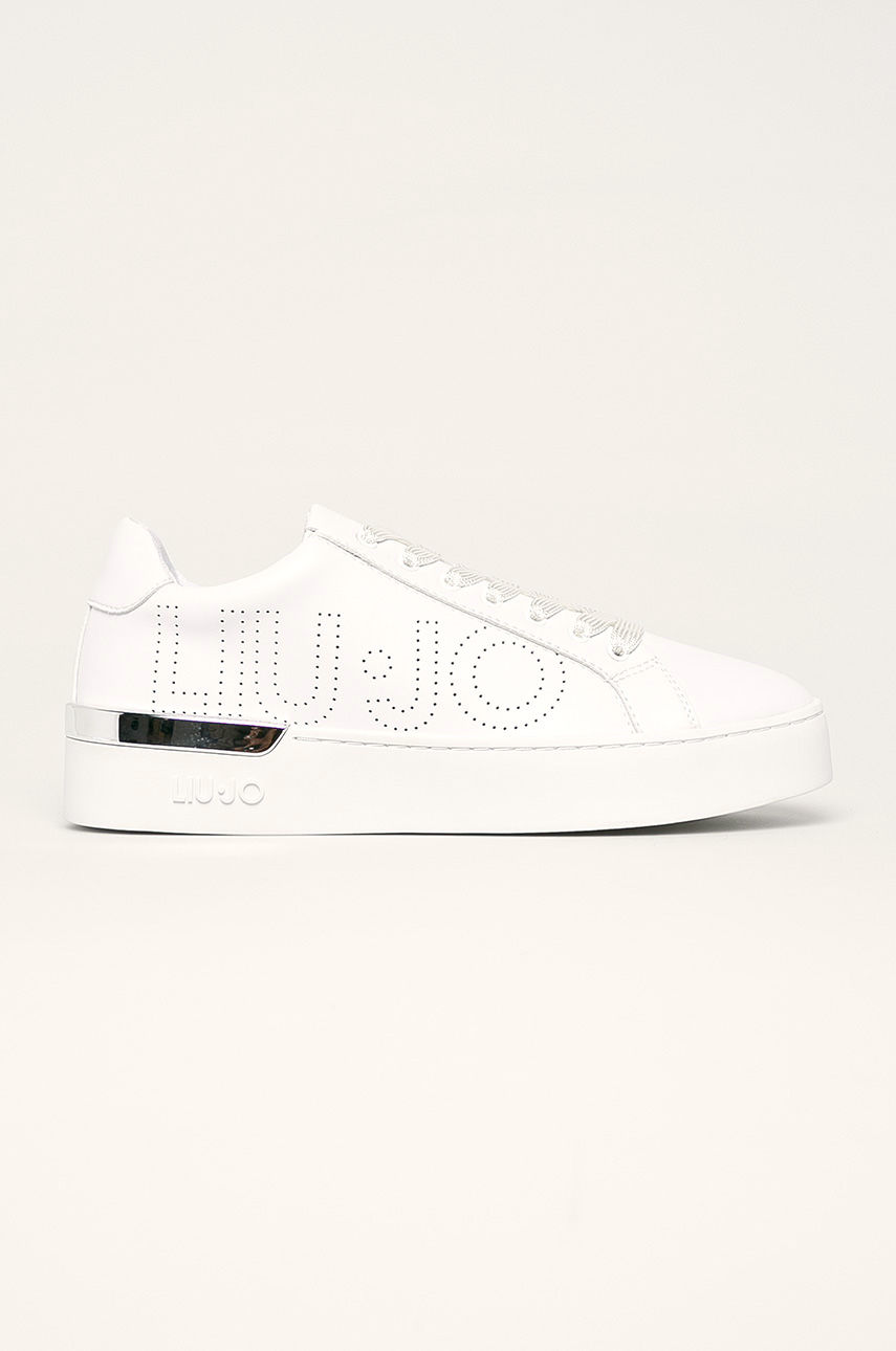 Pantofi originali albi Liu Jo sport cu talpa de guma pentru femei