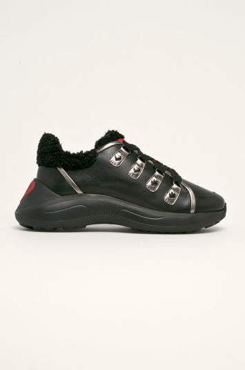 Pantofi sport dama Love Moschino negri originali cu talpa din guma