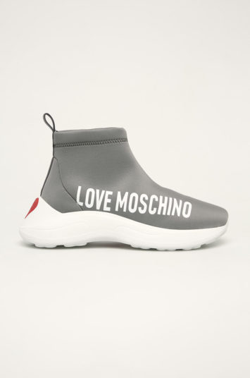 Pantofi Love Moschino gri sport originali cu croiala slip-on
