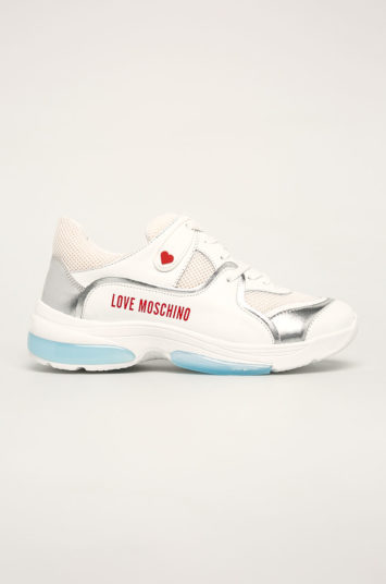 Pantofi bleu Love Moschino sport originali cu sireturi si talpa din guma