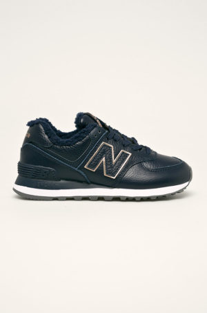 Pantofi negri sport New Balance WL574RMR din piele naturala model usor cu izolatie