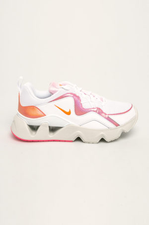 Pantofi sport albi cu roz originali Nike -RYZ 365 din piele intoarsa si textil cu talpa gumata