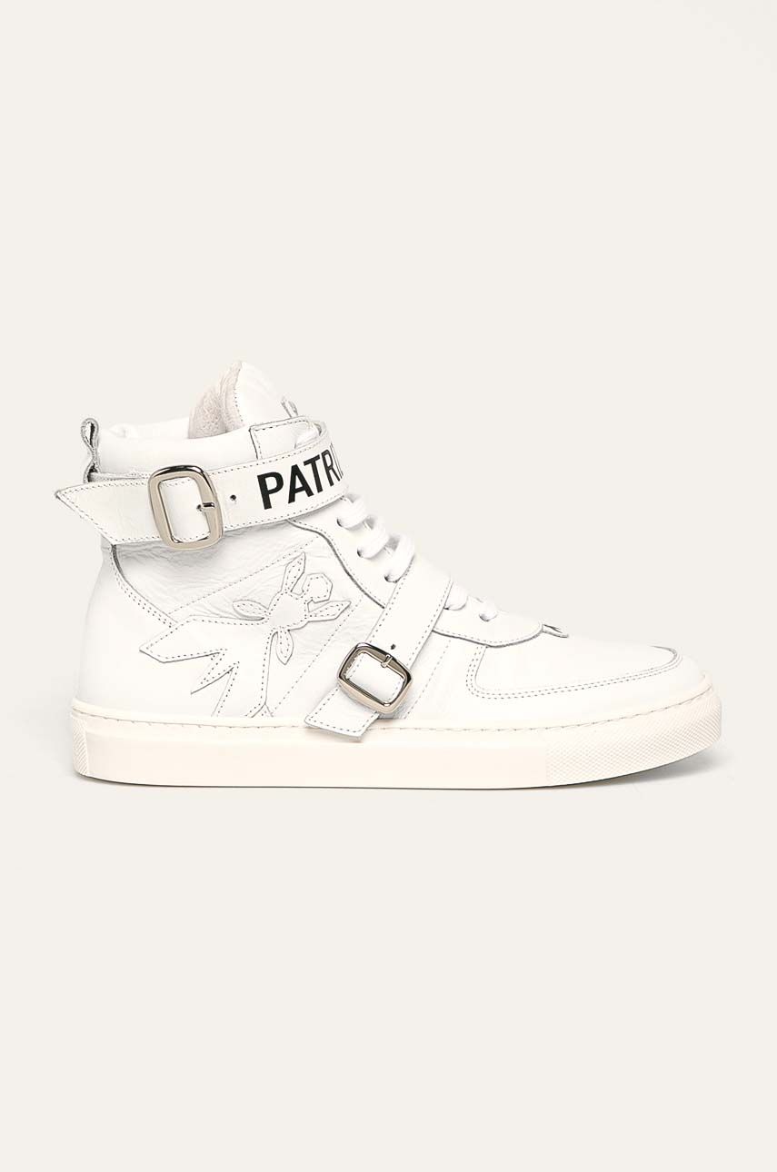 Pantofi sport tip sneakers albi inalti de piele naturala Patrizia Pepe