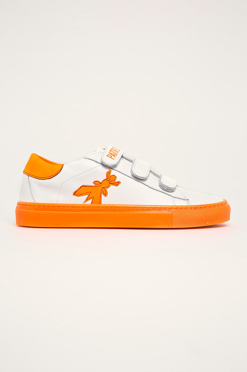 Pantofi sport portocalii de dama originali Patrizia Pepe de piele naturala