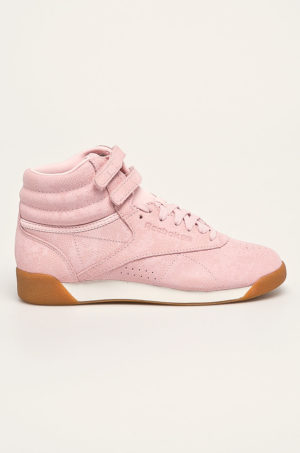 Pantofi de dama roz sport Reebok Classic DV5585 din textil si piele naturala cu siret