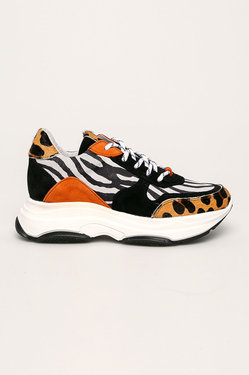 Pantofi sport Steve Madden Traina portocalii cu imprimeu leopard