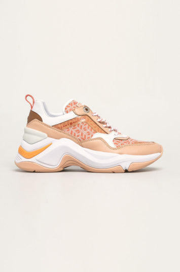 Pantofi de piele portocalii originali Tommy Hilfiger sport cu varf rigidizat si talpa din guma