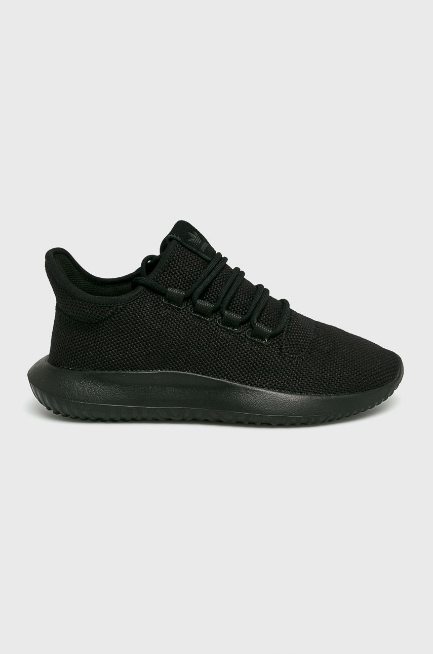 Pantofi sport negri de alergare adidas Originals model Tubular Shadow comozi cu talpa sculptata