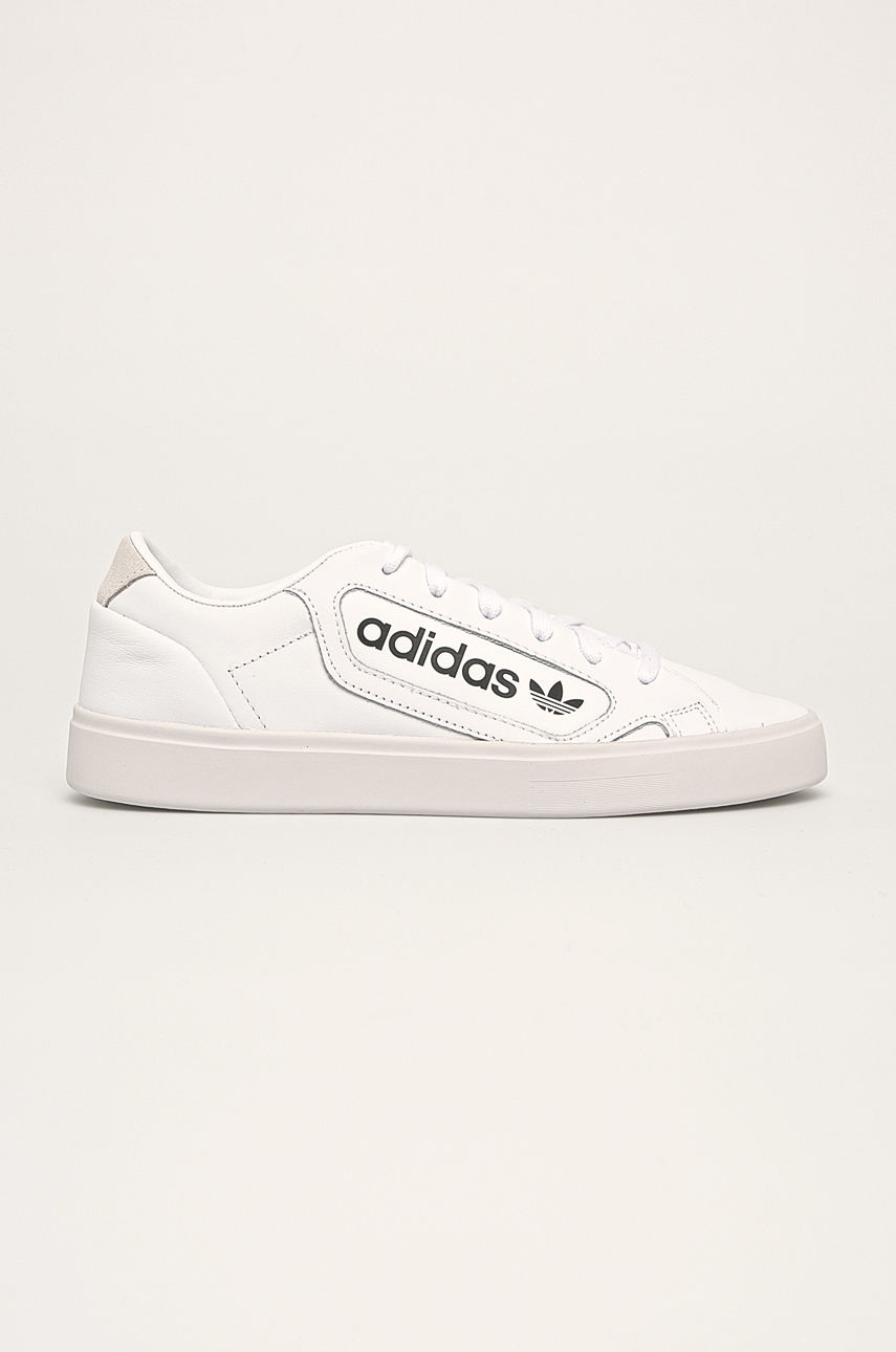 Pantofi albi sneakers sport adidas Originals de piele Sleek Pantofi.Elyana.ro