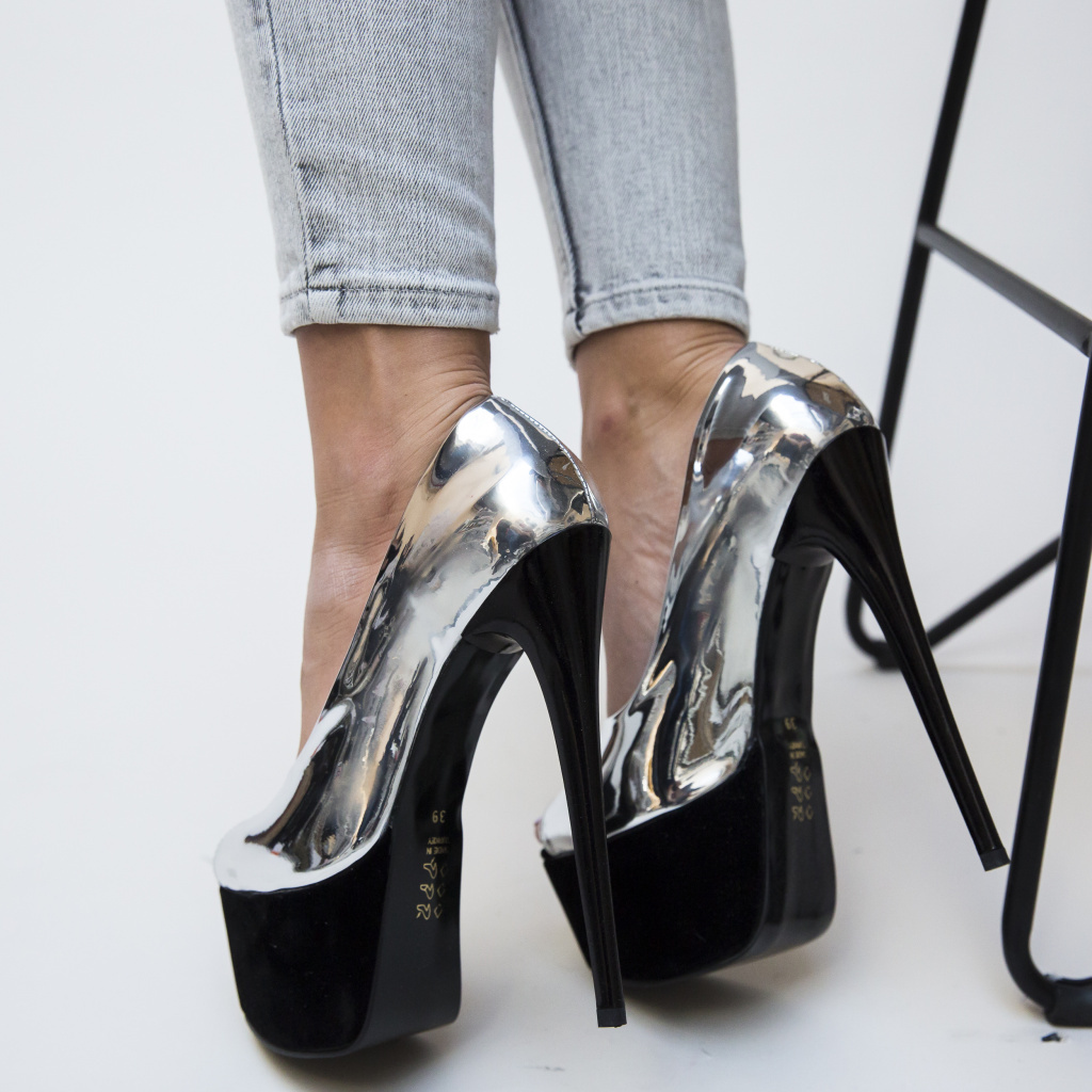 Pantofi Brady Argintii eleganti online pentru dama