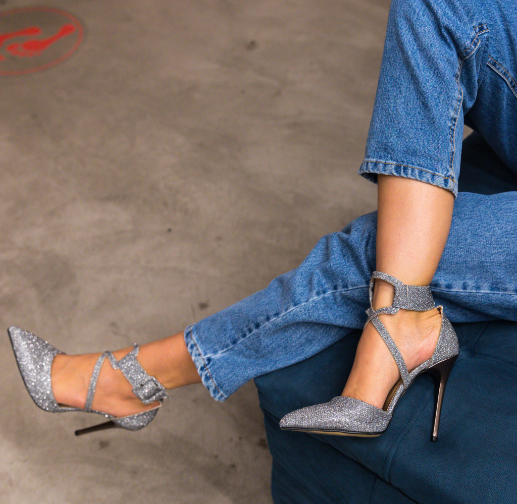 Pantofi Bruno Argintii 2 eleganti online pentru dama