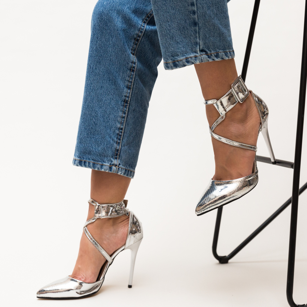 Pantofi Bruno Argintii eleganti online pentru dama