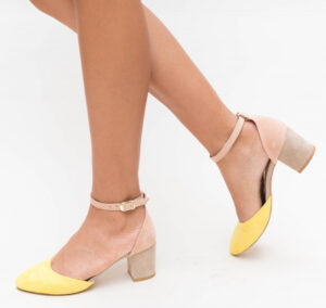 Pantofi Fanzel Galbeni ieftini online pentru dama