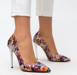 Pantofi Flora Argintii ieftini online pentru dama