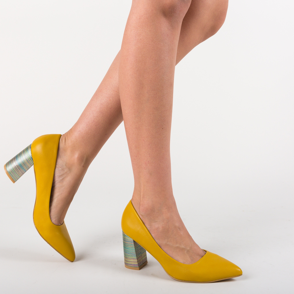 Pantofi Jaylen Galbeni eleganti online pentru dama