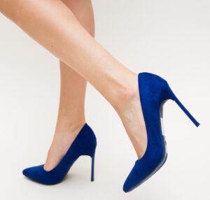 Pantofi frumosi de ocazie ieftini Jume albastri din piele eco intoarsa